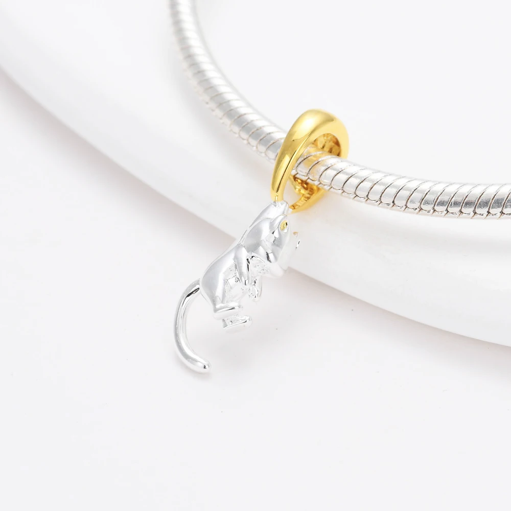 جديد 925 فضة مطلية بالذهب مفتاح أرنب سحر of ley 925 سلسلة مطرز صالح الأصلي سوار DIY بها بنفسك السيدات مجوهرات #3