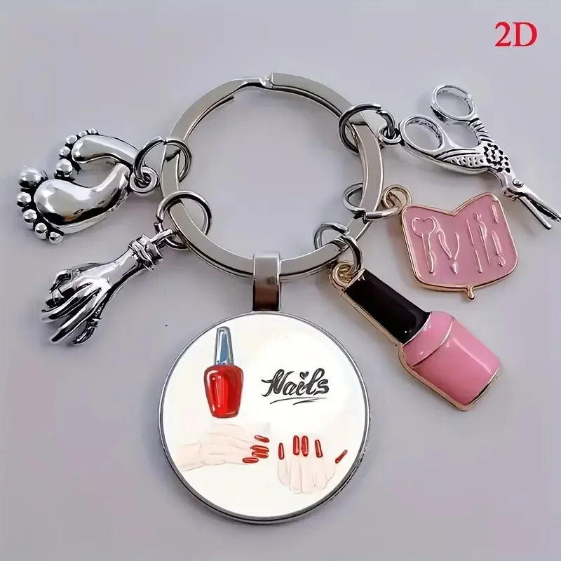 keychain scissor Retro Jewelry Mini Manicure Nail Polish Scissors Nail Box Keychain Graduation Gift