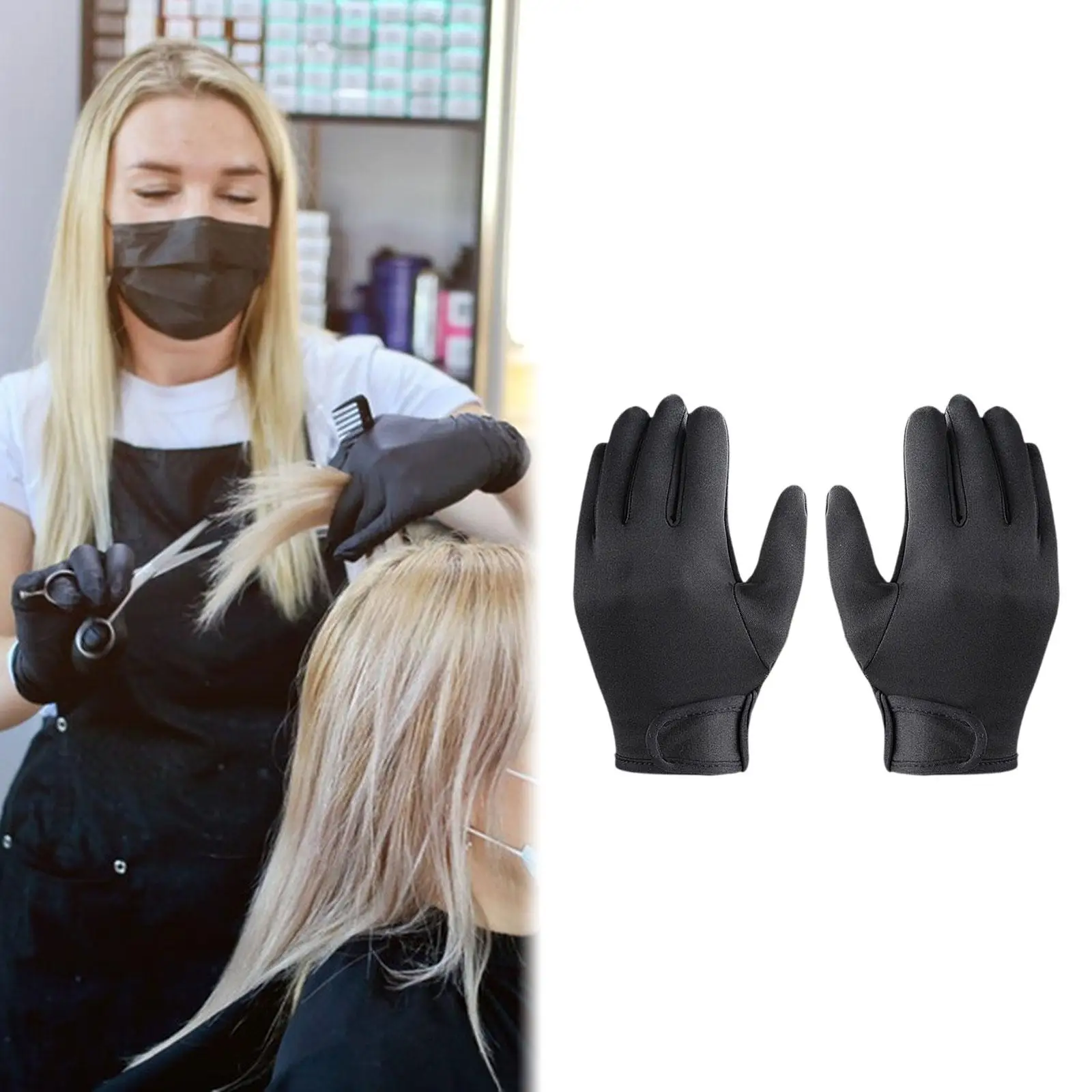 2Pcs Hairdressing Gloves Barber Glove for Hair Pick Locks Braiders