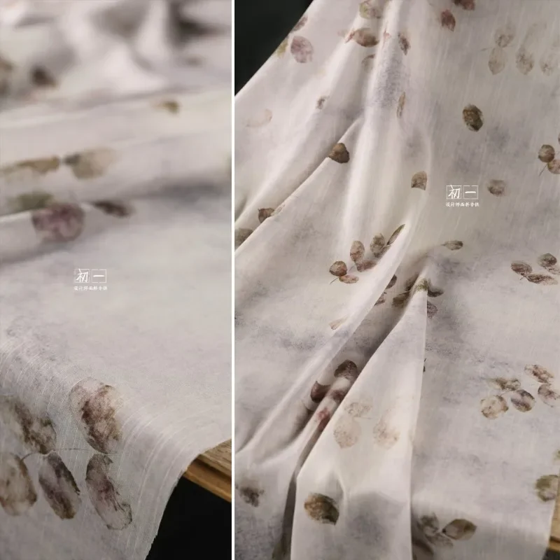 Fragments Leaf Rubbing Tie-dyeing Plant-dyed Cloth Cheongsam Dresses Cardigans Shirts Clothing Designer Fabrics