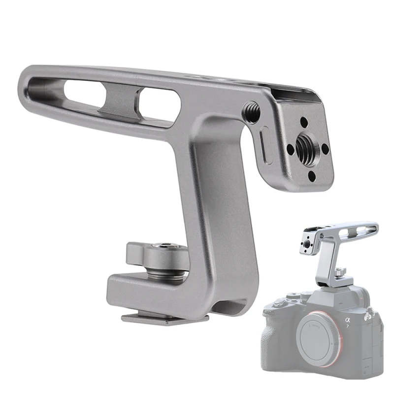 Mini Top Handel Camera Top Handgrip with Cold Shoe Mount ARRI Positiong Hole for Camera Cage Sports Camera for Vlogging Live
