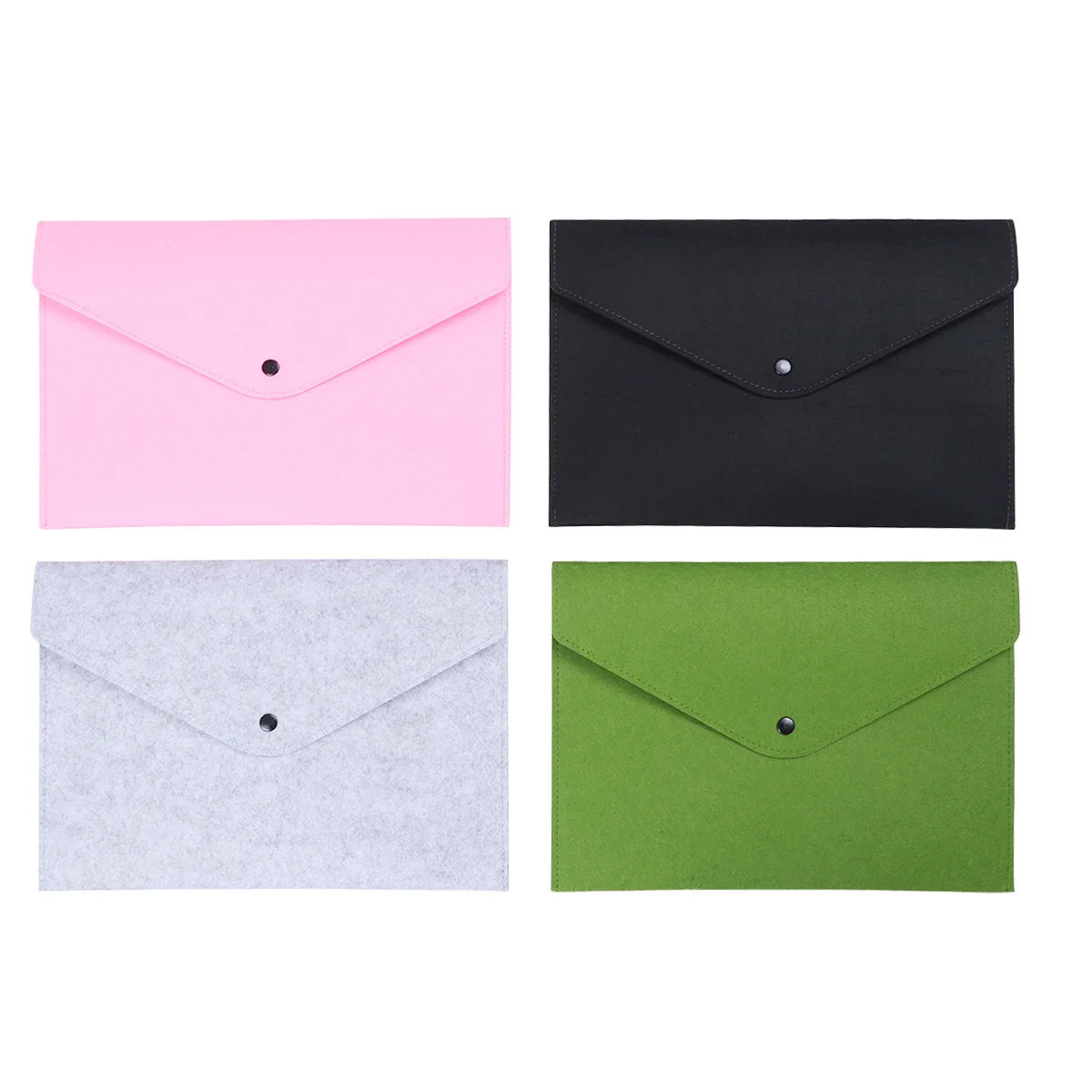 

4pcs A4 File Folder Felt Document Bag Portable Storage Organizer For Office School Files Waterproof Anti-Tear Holder