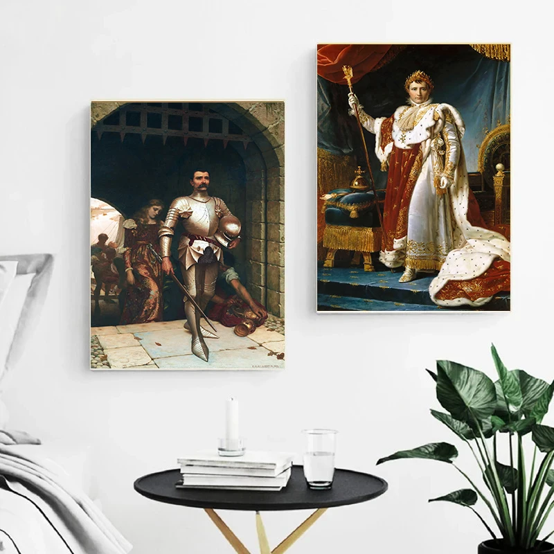 خمر إدموند بلير لايتون الفني Accolade فارس القرون الوسطى موضوع حائط لوح رسم الفن الملصقات غرفة المعيشة ديكور المنزل