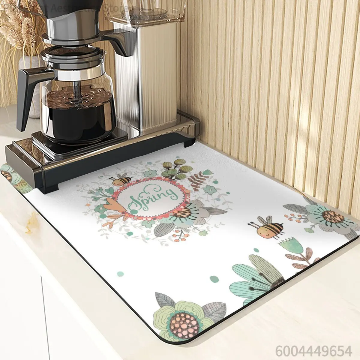 Plant Style Coasters Decor For Kitchen Utensil Lotus Pattern Absorbent Drying Mat For Kitchen Cups Coaster Table Mat Mouse Pad