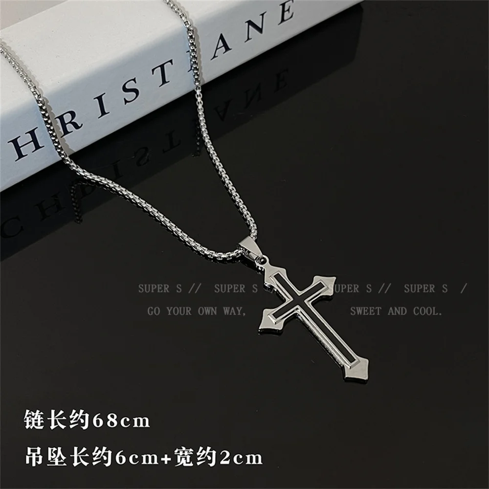Y2K Punk Rock noir coeur croix pendentif chaîne croix jésus collier ras du cou pour les femmes Cool Hip Hop rue Grunge Goth accessoires