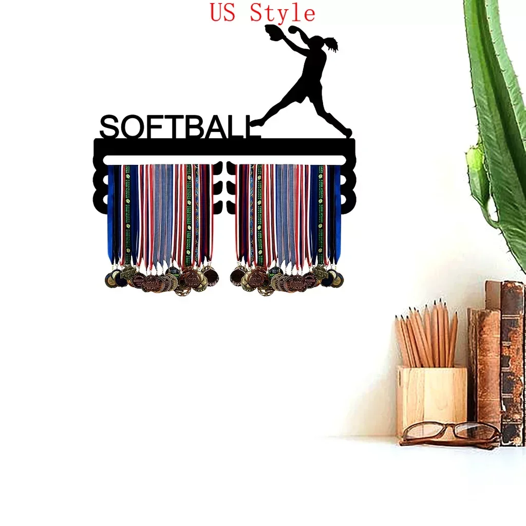 

1pc Medal Holder Wall Metal Men's Women's Softball Equestrian Kayak Volleyball Table Tennis Sports Medals Hanger Ribbon Display