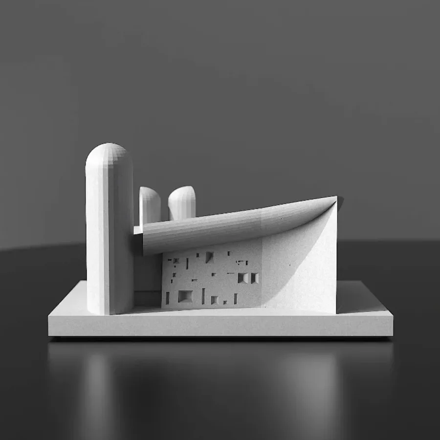 Le Corbusier Langxiang Church Cement Building Model Modern Minimalist Home Living Room Decoration House Model Ornaments