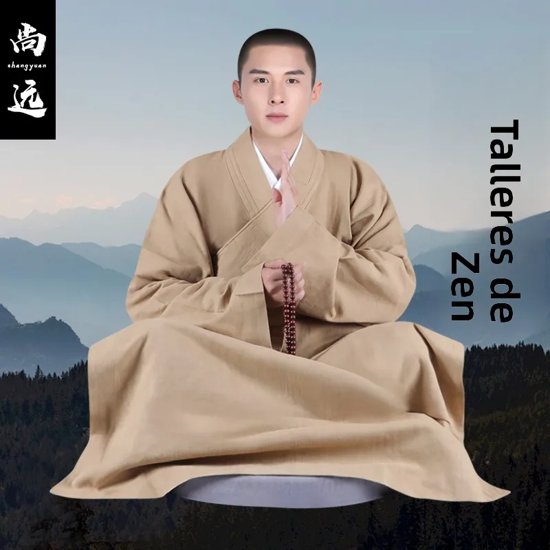 Túnica Monástica angyuan, Abrigo ande Zen l, Ropa de Monje para Meditación Zen, Túnica de Meditación Sentado de Lino, ...
