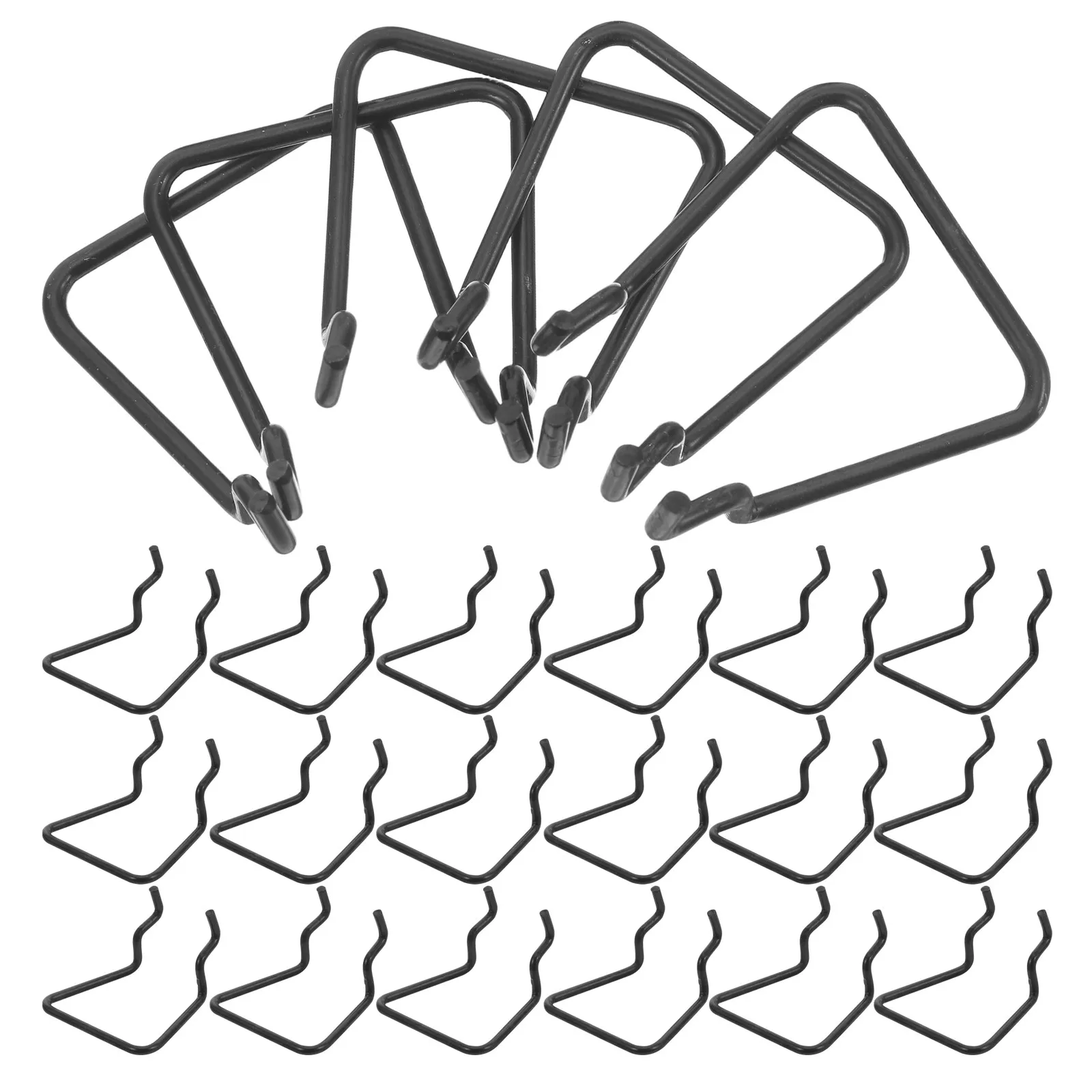 25Pcs Heavy Duty Black Pegboard Hooks Sturdy Metal Peg Hooks for Peg Board Wall Storage Tool Organization Garage Pegboard