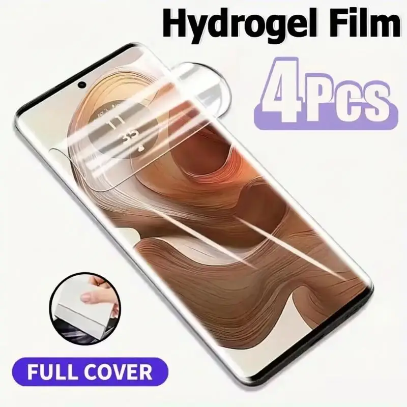 4Pcs Hydrogel Screen Protector For Motorola Edge 50 Fusion 50 Pro 40 Pro 60 Stylus 40 Neo Not Tempered Glass HD Cover Film