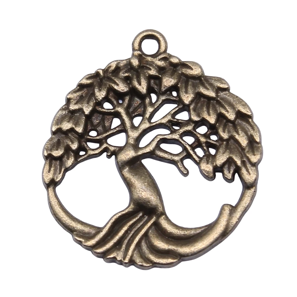 WYSIWYG 3pcs/lot Charms Tree DIY Jewelry Findings 2 Colors Antique Silver Color Antique Bronze Plated 29x32mm Tree Charms