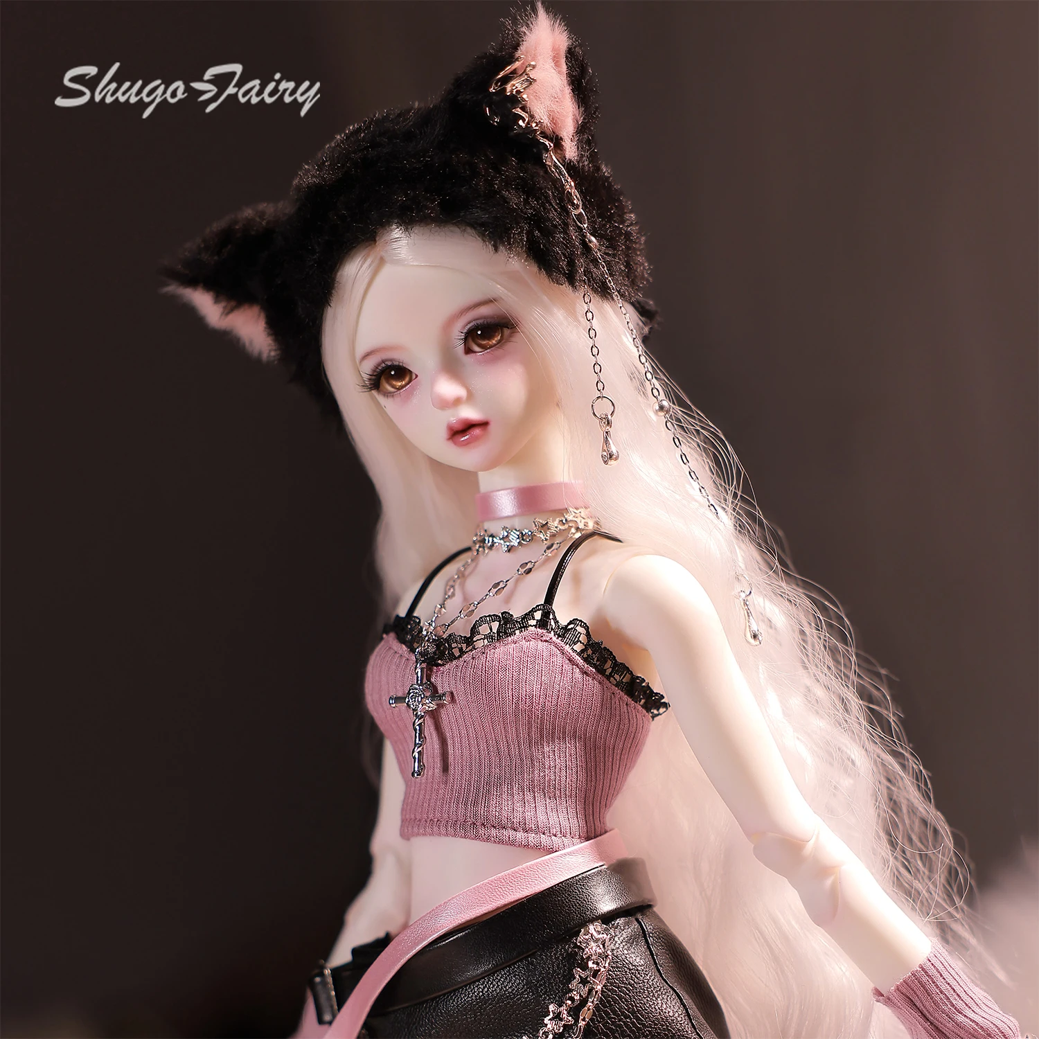 셀리아 N Y2K 배디 1/4 BJD 인형 풀세트 파스텔 펑크 스타일 핑크 사이버 액세서리 스윗 허니 걸 셰가페어리 수집용 피규어