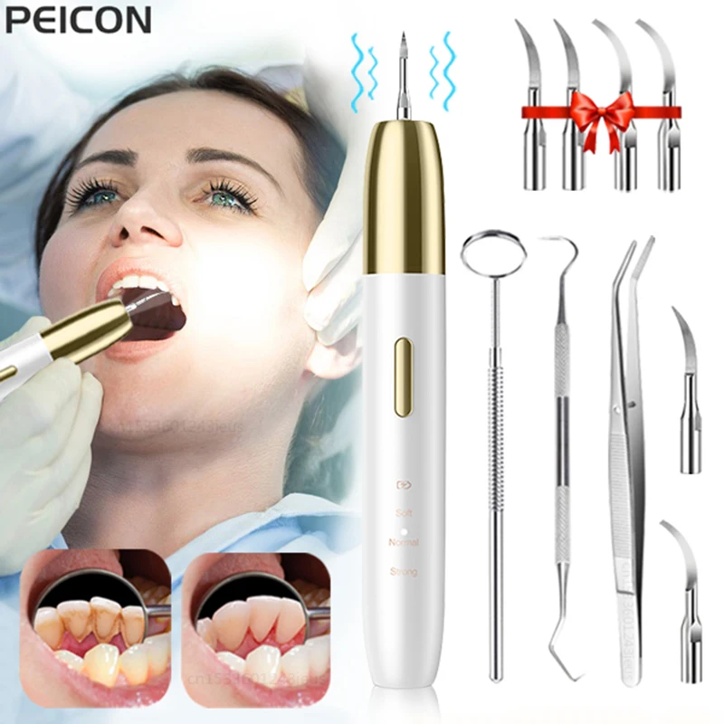 Ultrasonic Dental Scaler Teeth Tartar Eliminator Dental Plaque Calculus Remover Dental Scaling Tartar Removal Tooth Cleaner G11