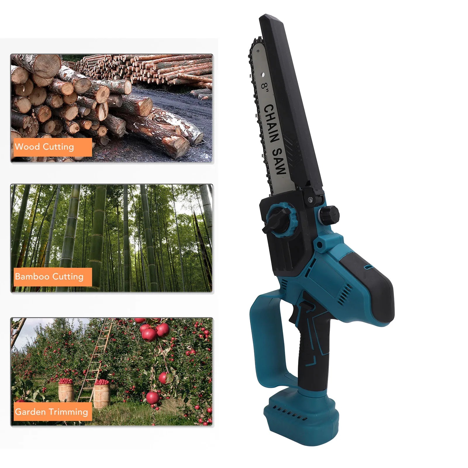 

8 Inch Brushless Cordless Chainsaw - 18V Mini Handheld with Oiler for Tree Pruning & Wood Cutting