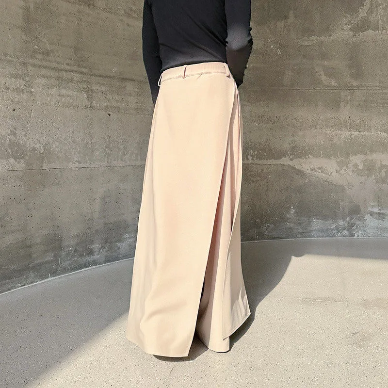 Male Trendy Chic Design Pants Skirts Men Split Festival Dinner Banquet Party Stage Senior Trousers Charming Wide Leg Loose Pants