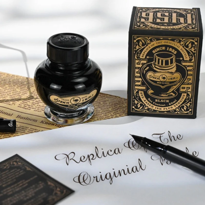 60ml Pure Black Ink Large Capacity Non-carbon Writing Smoothly Students' Calligraphy Practice Office Signing Gift Collection