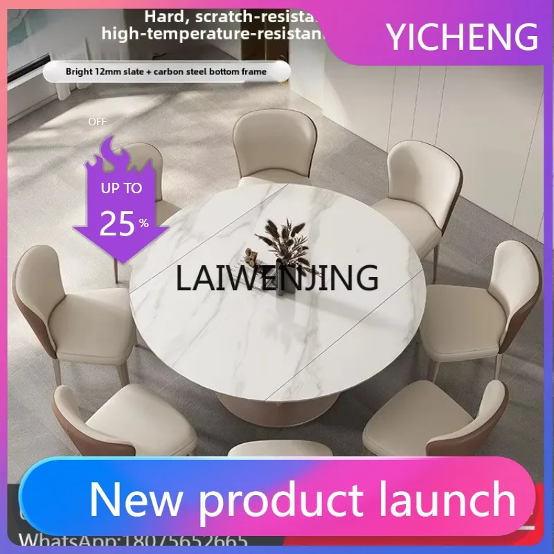 LYY carbon steel rotary telescopic large and small apartment multi-functional dining table square and round dual-purpose