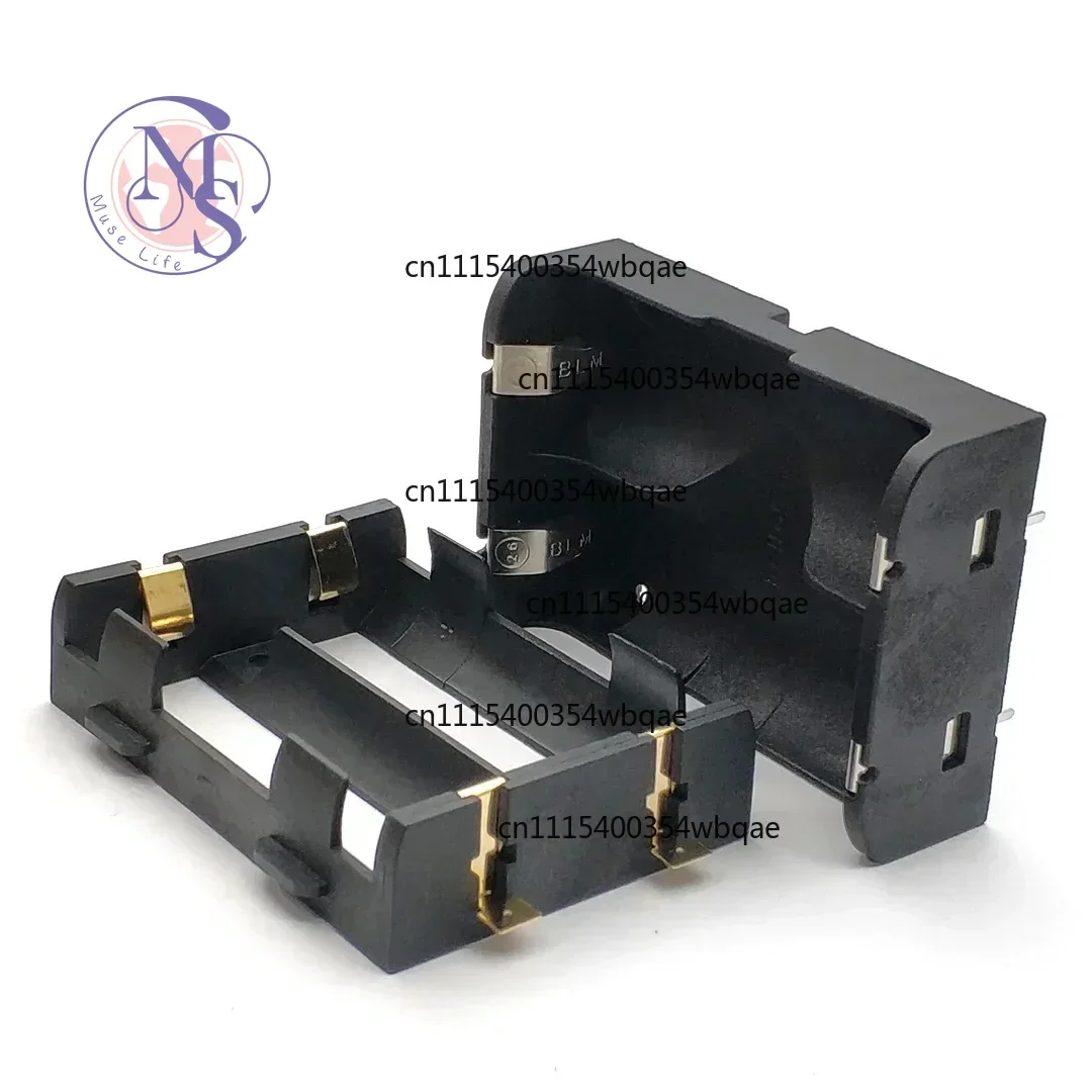 ZOCI-2S 26650 Battery Holder SMD THM for 26650 Black with Bronze Pins Gold Plated for 26650 Rechargeable Batteries Hold Case Box