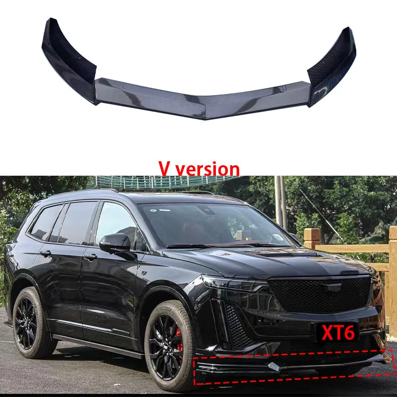 

Suitable for Cadillac XT6 front and rear lip with light spoiler carbon tail black front lip XT6V carbon fiber hood V version kit