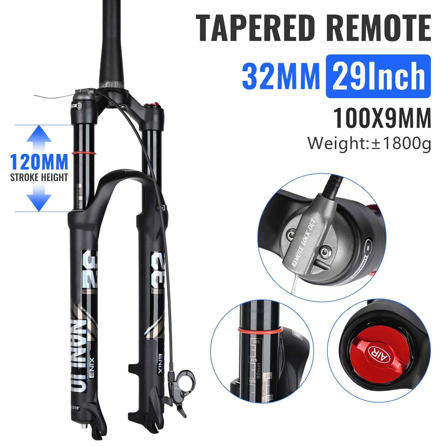 Nanlio X5 PRO MTB luchtveringvork 120mm veerweg 26 27.5 29 inch lichtgewicht 1,8kg XC mountainbike voorvork + gratis cadeau