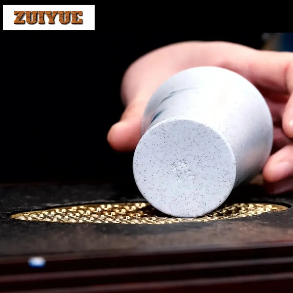 100 مللي ييشينغ الأرجواني الطين الطاووس فنجان شاي زن وعاء فنجان شاي مجموعة الشاي تذوق التأمل كوب تشازان ماستر أكواب حفل الشاي #3