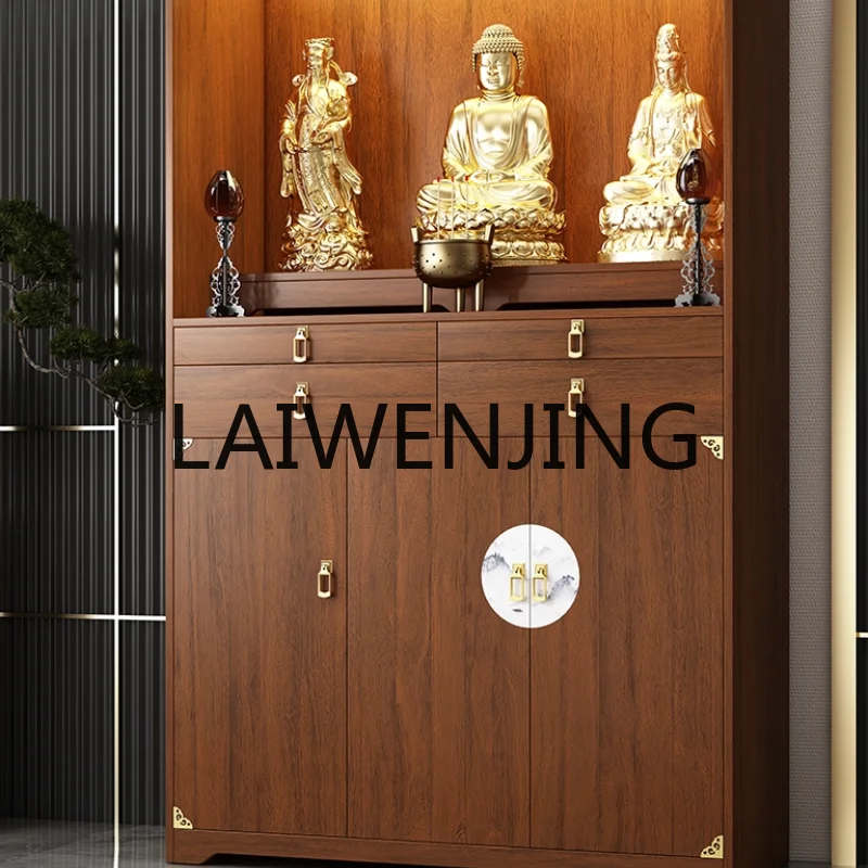 

RWJ Small Clothes Closet Altar Altar Buddha Cabinet Shrine with Door Light God of Wealth Cabinet