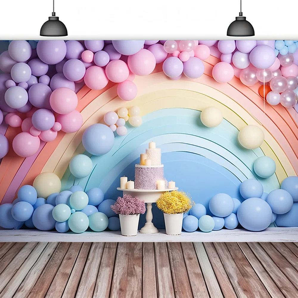 بالونات قوس قزح للتصوير الفوتوغرافي ، الدعائم الخلفية ، زخرفة حفلة عيد ميلاد رائعة ، خلفية استوديو الصور ، الباستيل ، الخلفية