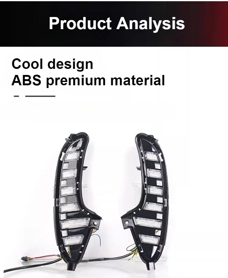 For MG MG7 2023 2024 Car Led Daytime Running Lights Front Fog Lamp Modification Dynamic Turn Signal Driving Decorative Lights detail image 4