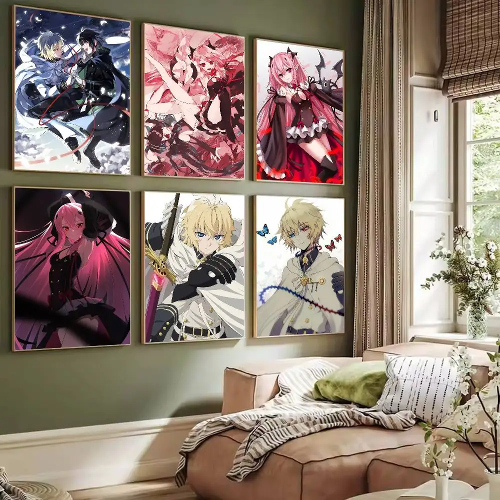 Anime Seraph of The End Poster  Self-adhesive Art Waterproof Paper Sticker Coffee House Bar Dorm Room Wall Decor