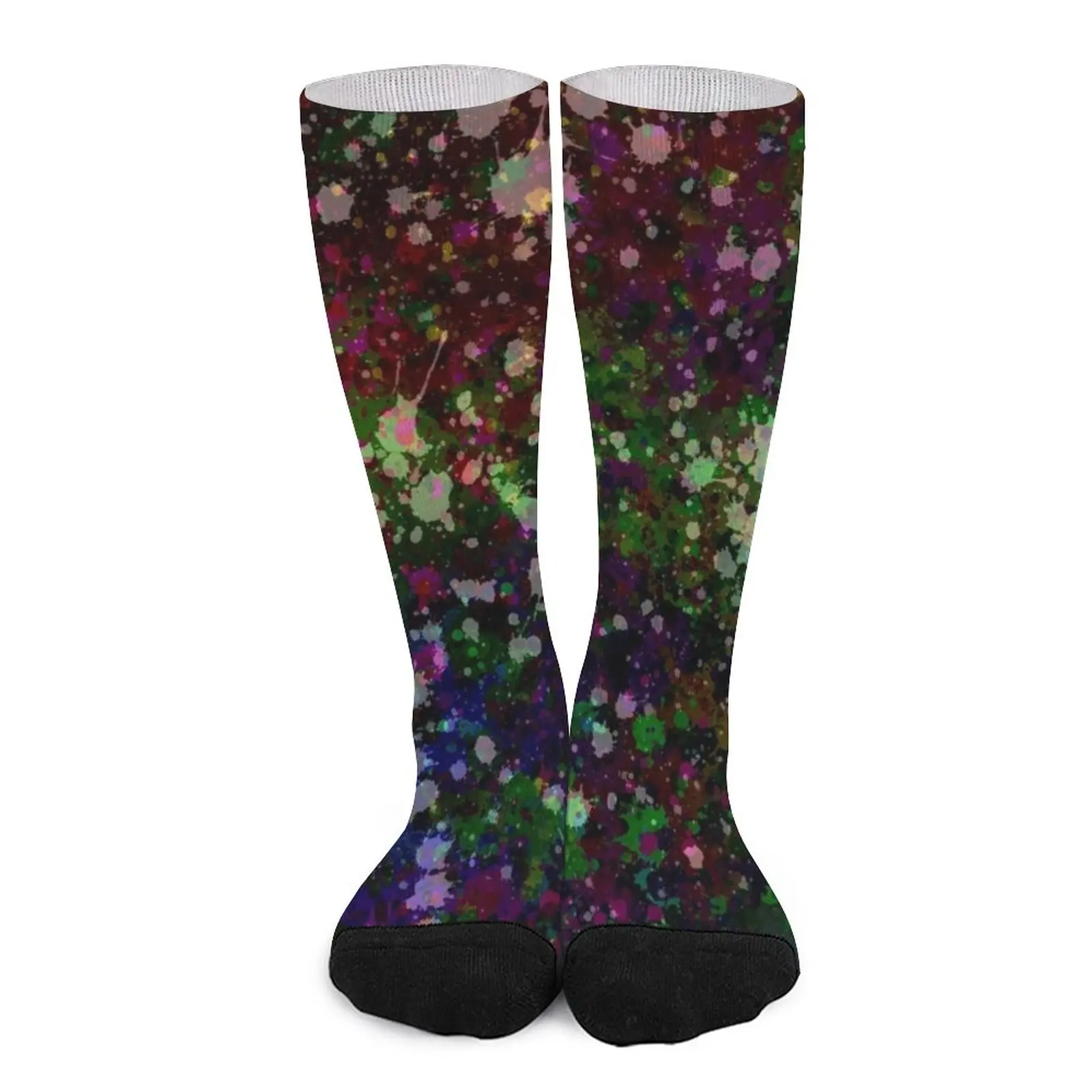 Random Multicolor Paint Splatter Effect Pattern Socks Sock Women Wholesale