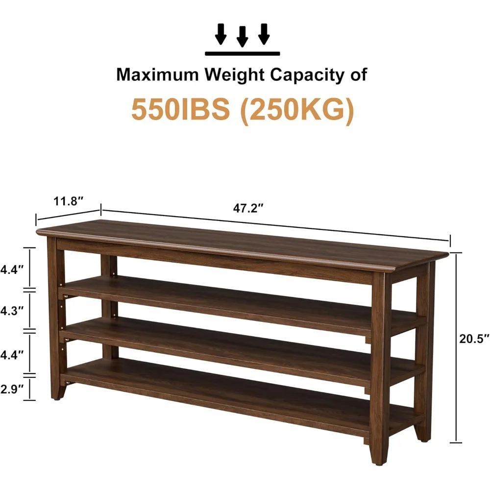 Очень большая скамейка для прихожей из массива дерева с 4-х уровневым местом для хранения обуви
