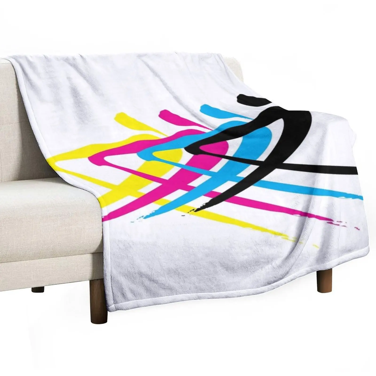 Rower in CMYK ink 4 Throw Blanket Luxury Thicken Thermal Hairys Blankets