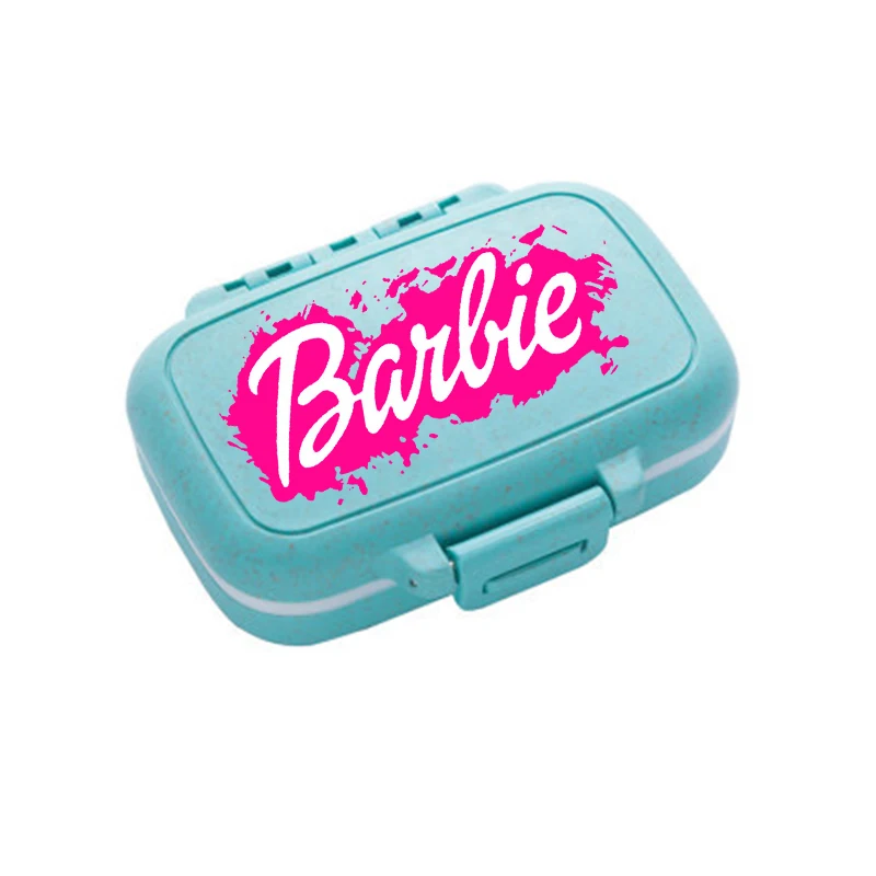 Portable Barbie Divided Medicine Box Container Plastic Cute Anime 3Grids Multi-Functional Pills Storage Dispenser Organizer Case