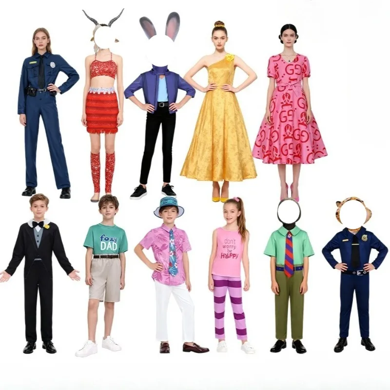 

Anime Judy Nick Costume Rabbit Officer Fox Sloth Leopard Antelope Cosplay Animals Clothes Stage Performance Outfits Party