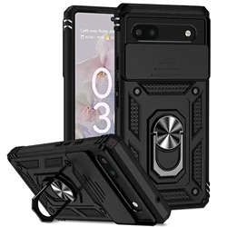 Sliding Push Window Shockproof Case For Google Pixel 6 7 8 9 10 Pro XL 6A 7A 8A 9A 10A Camera Lens Protection Ring Holder Cover