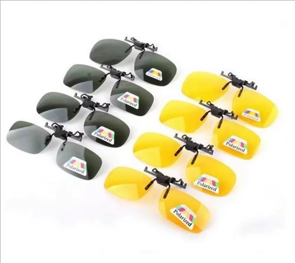 

Men Polarized Flip up Clip on Fishing Sunglasses for Driving 2024 Night Vision Yellow Women Square Sun Glasses with Clips