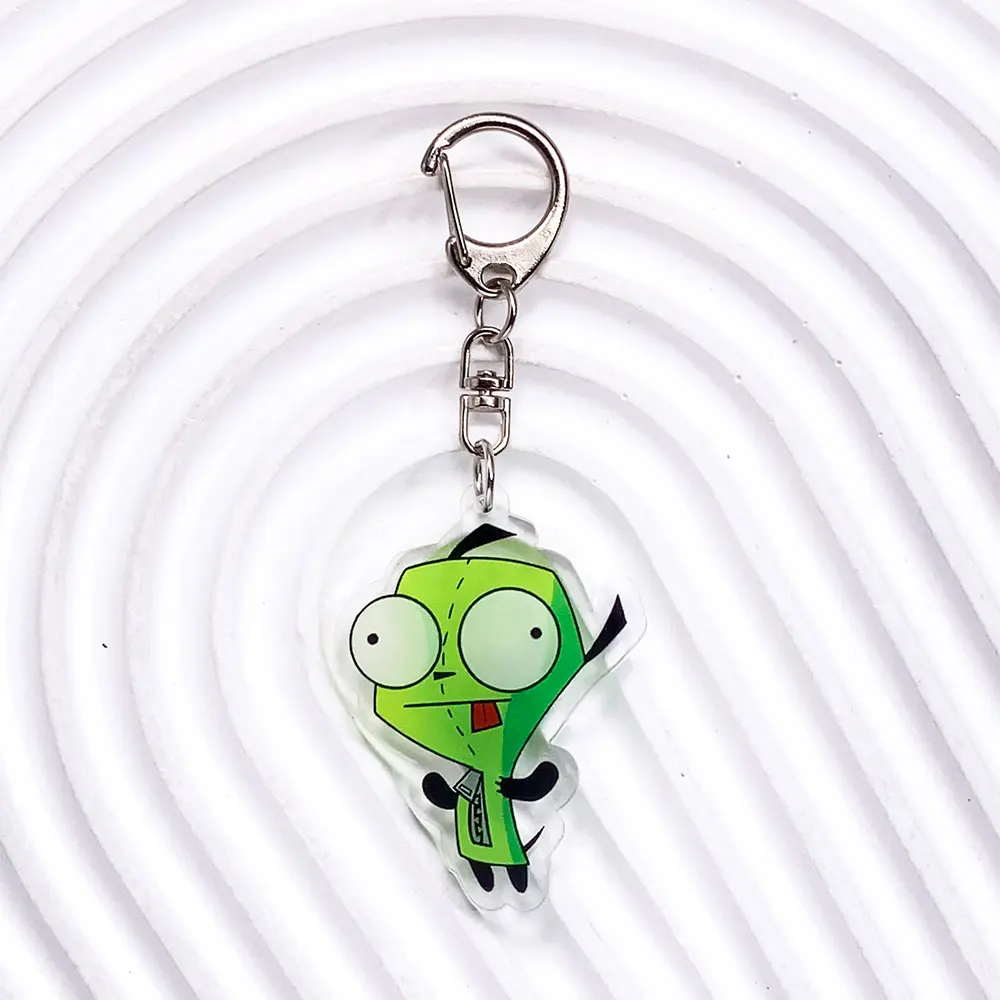 1/9PCS Cartoon Invader ZIM Acrylic Keychain Funny Cute Bag Charms Accessories Backpack Pendant Kawaii Key Holder Friend Gifts