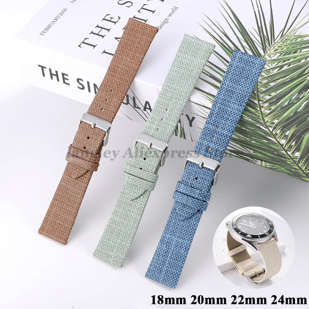 Cowboy Muster Canvas Leder Armband 18mm 20mm 22mm 24mm für Omega für Huawei Uhrenarmband Männer Frauen Sport Uhren Zubehör