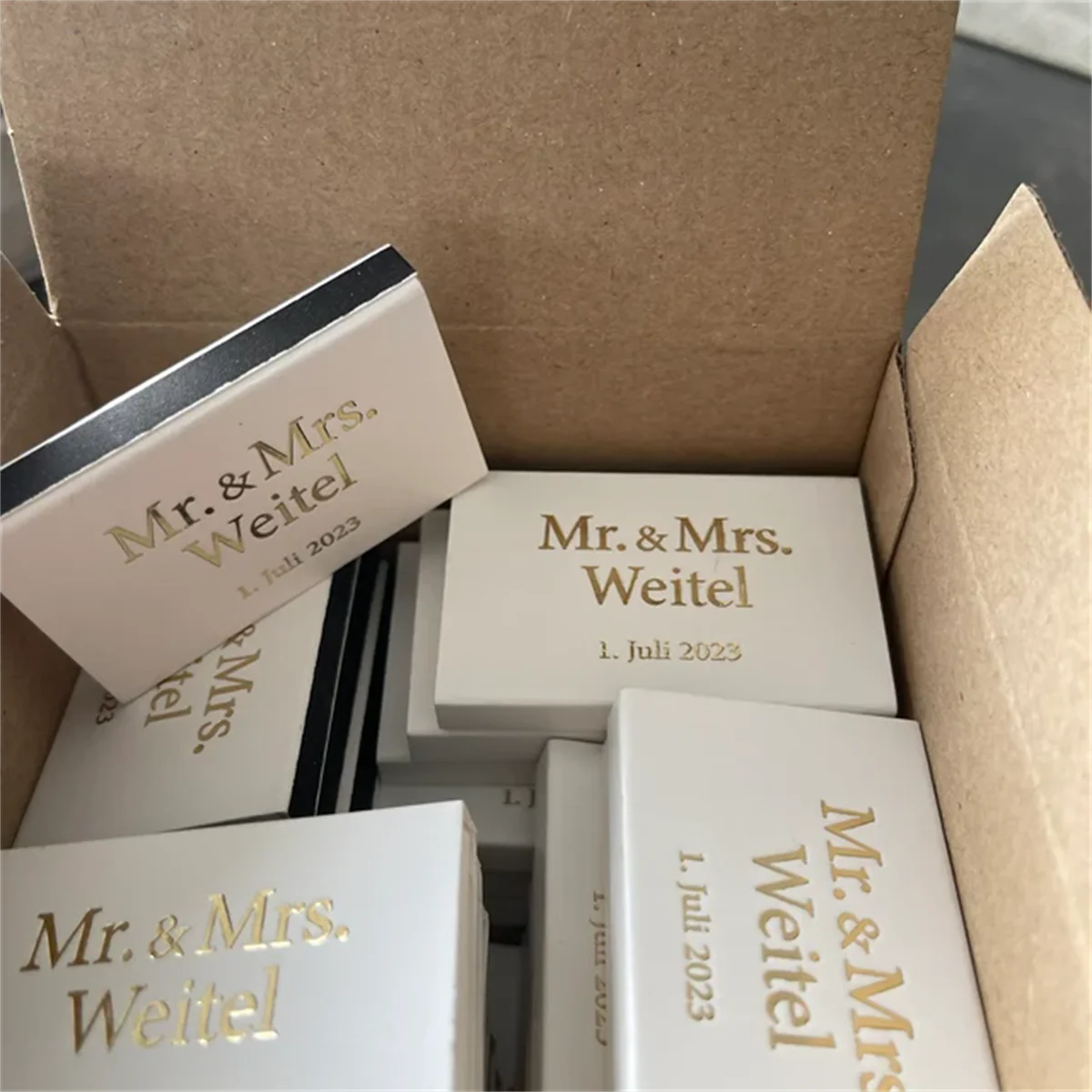 Custom matchboxes, Printed on match boxes directly, not sticker, Gold Foil Matches, Personalized matches, wedding matches, Let l