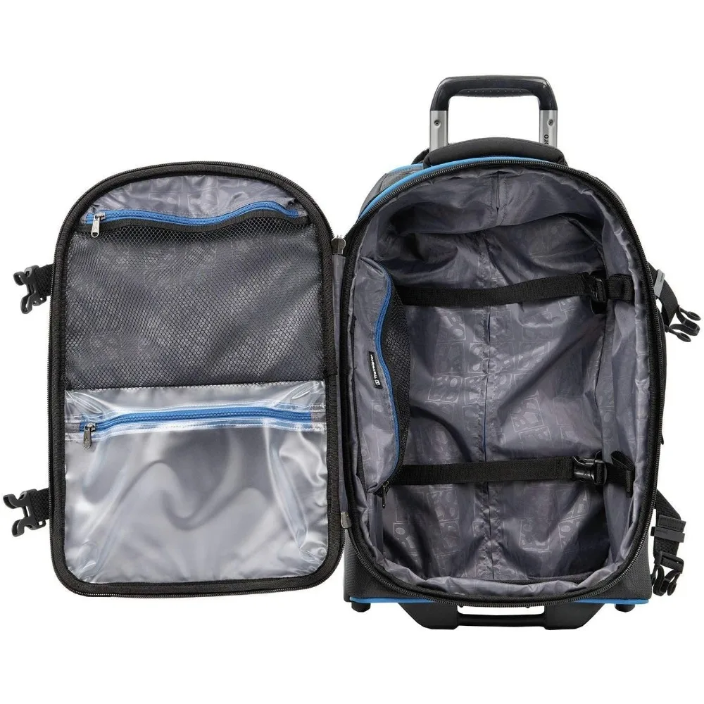 Softside Expandable Rollaboard Luggage Set - Unisex Adult, Blue/Black, 2-Piece (22/28) with Bold Design