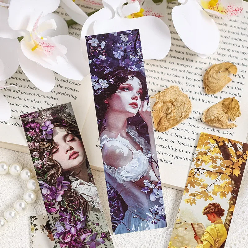 30 Pcs/box Girl Bookmarks Romantic Series Creative Hand Account DIY Decor Stationery Student Office Supplies