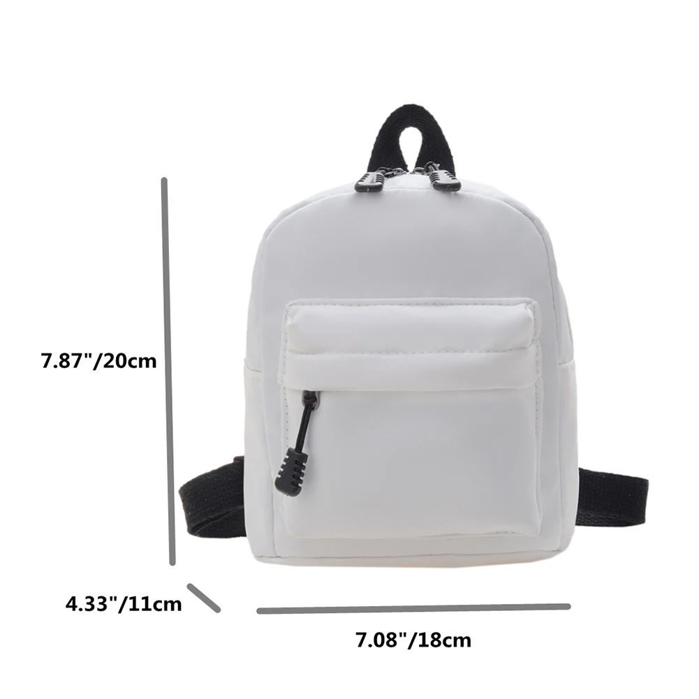 Mini Women Pure Nylon Zipper Backpack Solid Color Student School Shoulder Handbag Travel Top-hondle Bag for Female Phone Purse