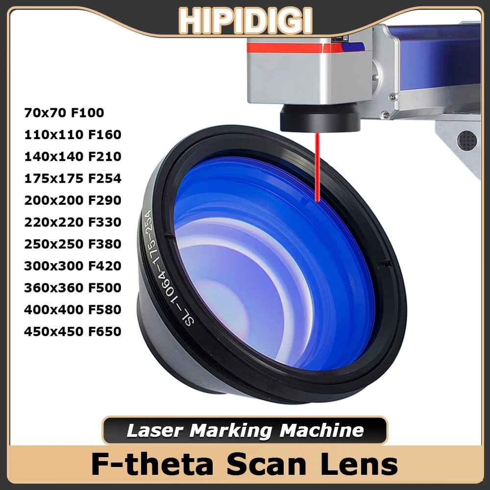 

F-theta Scan Lens Laser Lens Dia.70-450mm F100-650mm M85 1064nm YAG Optical Marking Lens for Fiber Marking Machine Consumables