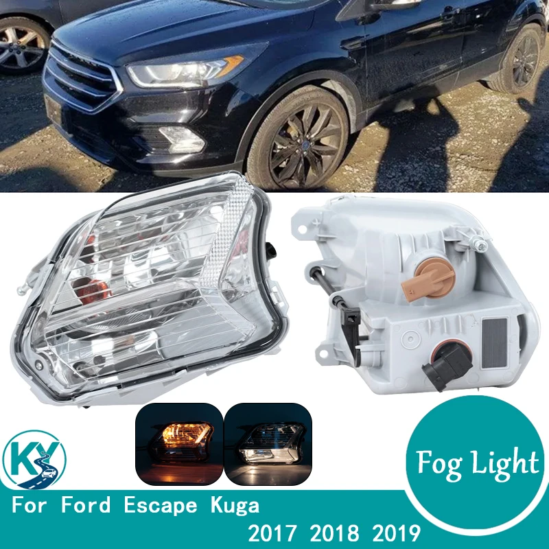 

Car Front Fog Lights Turn Signal Lamp For Ford Escape Kuga 2017 2018 2019 Replacement Car Light Assembly Accessories With Bulb