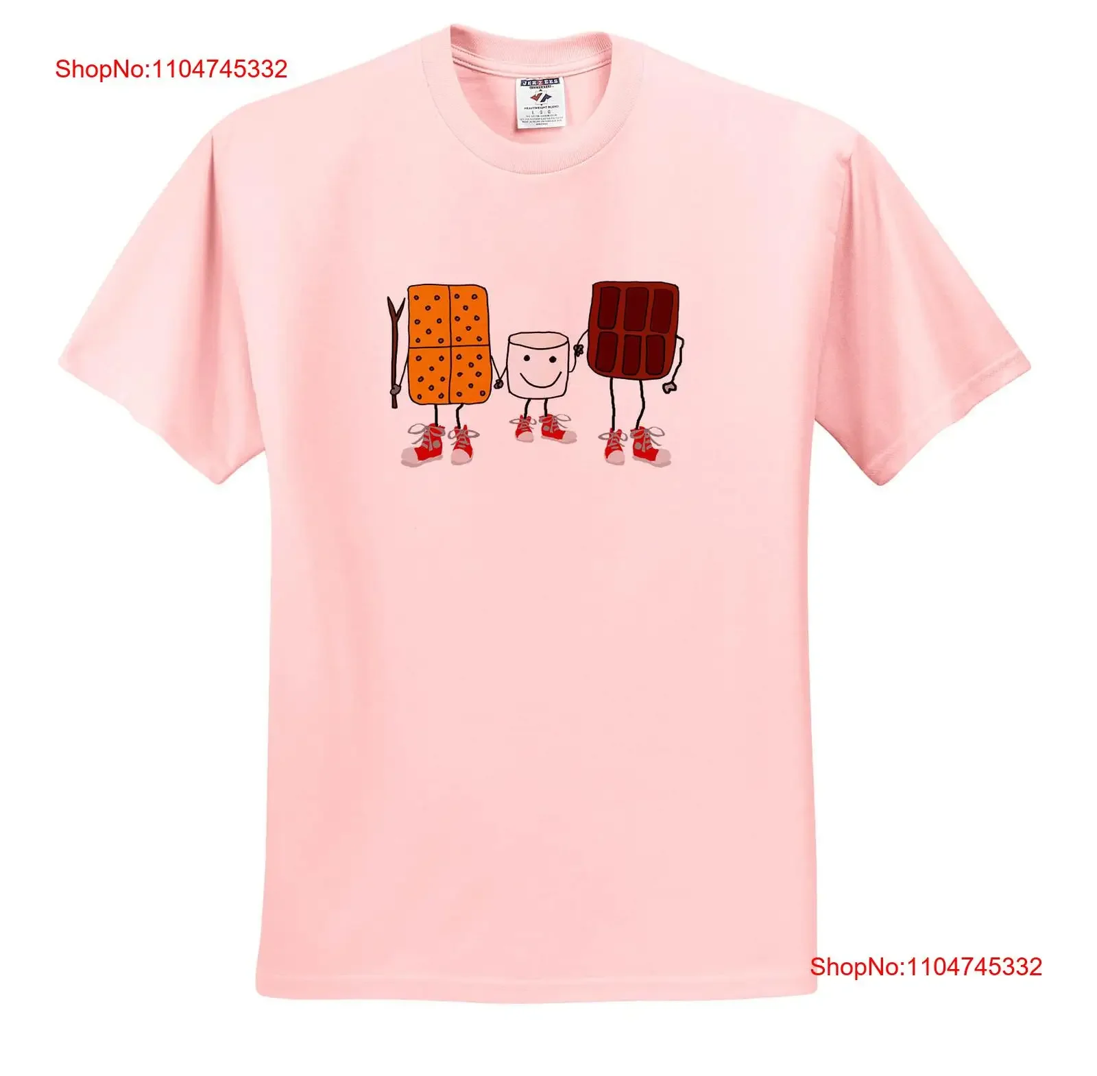 3dRose divertido lindo Smores dibujos animados con Chocolate y malvavisco camiseta vintage lavado gráfico Casual transpirable ligeramente