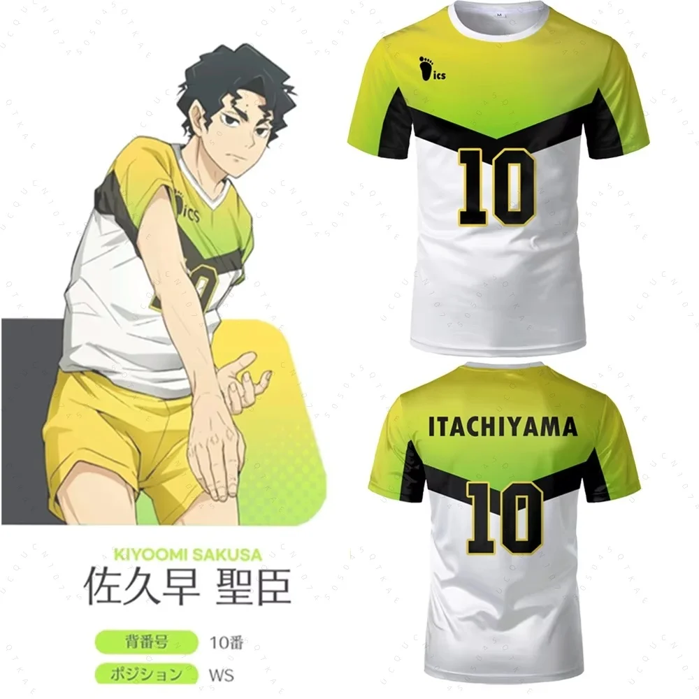 

2026 Japanese Anime Haikyuu Jersey Itachiyama Institute Kiyoomi Sakusa Fans Cosplay Tops Sports Gym oversized Men And Women Tees