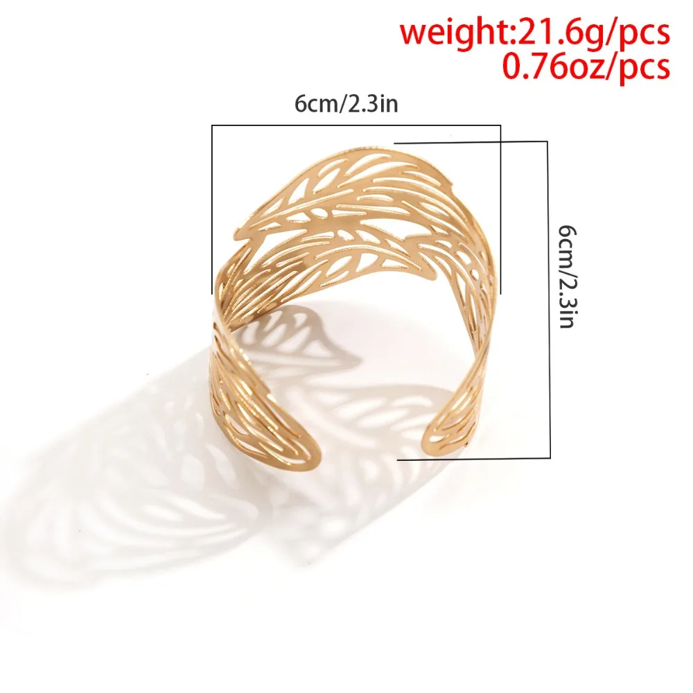New Fashion Open Face Bracelet Simplicity Women Hollowed Out Leaf Bracelet Temperament Sweet Bracelet