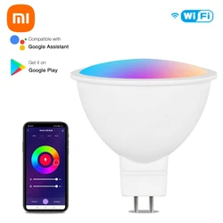 Xiaomi-Lâmpada LED Smart Homekit WiFi, Lâmpada Regulável, Controle de Voz Siri, Spotlighting, Mudança de Cor, MR16, 12V, RGBCW, 5W