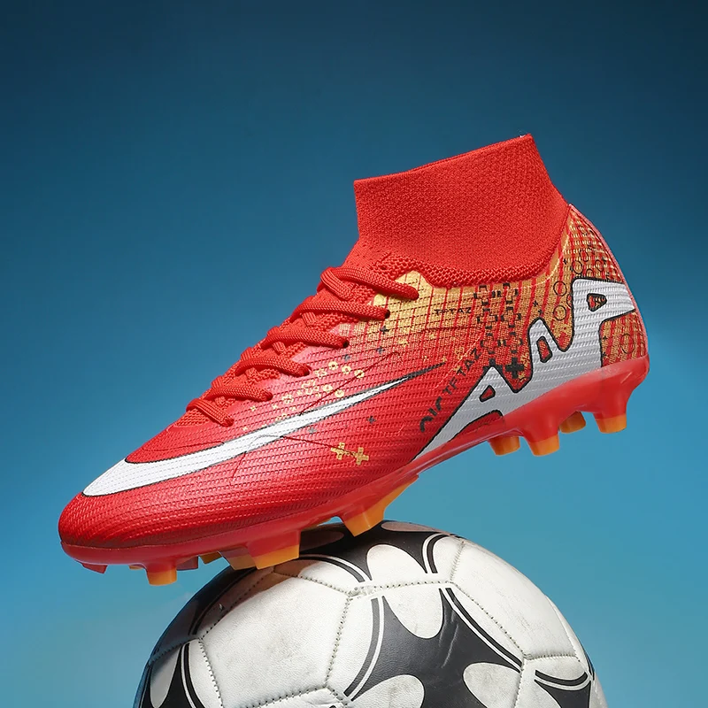 New Men Soccer Shoes Outdoor Long Spikes Non Slip Football Boots Adult Kids Ultralight Training Sport Footwear Sneakers Unisex