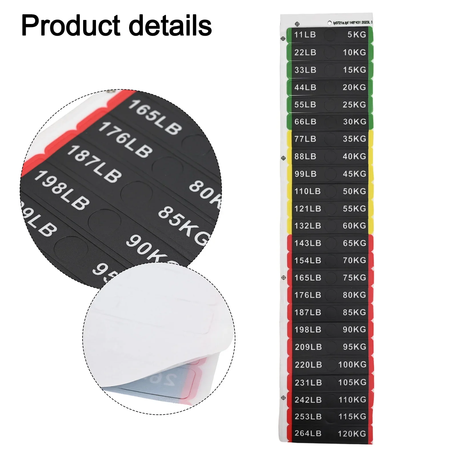 Fitness Equipment Stickers Resistant PP Weight Stack Labels For Clear Weight Identification Perfect For Home And Gym Use